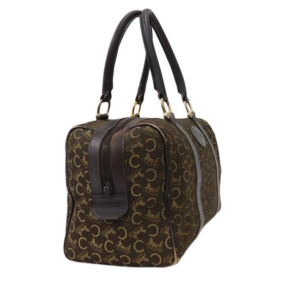 CELINE C Macadam Canvas Hand Bag Brown Gold 001243 - Picture 4 of 9